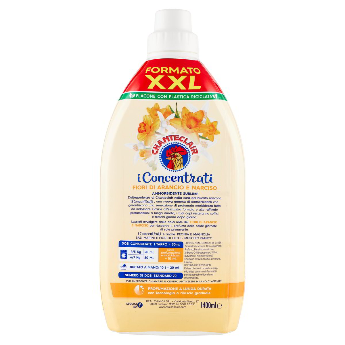 Balsam de rufe Concentrat, ChanteClair, Flori Portocalii si Narcis, 1.4L, 70 Spalari