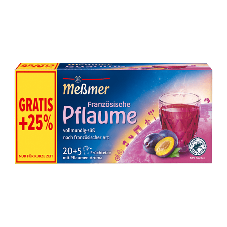 Ceai de fructe, Messmer, cu aroma de pruna frantuzesca, 56.25g