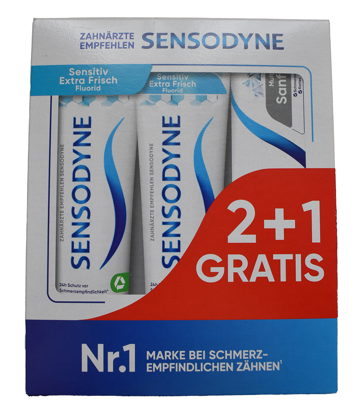 Set pasta de dinti Sensodyne Sensitiv Extra Frisch Flourid 3x75ml