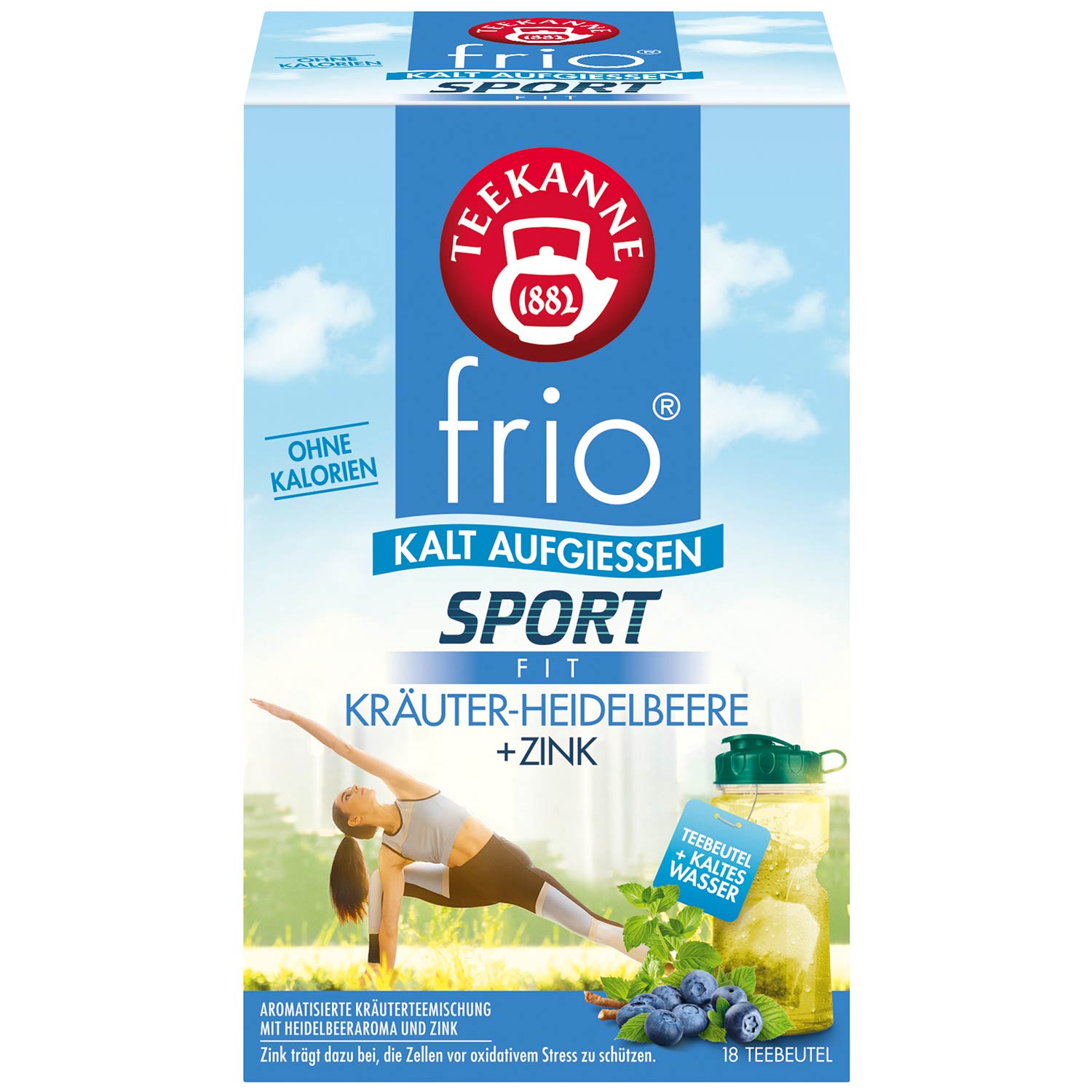 Ceai de fructe rece, Teekanne, Sport Activ, Plante si Zinc, Aroma de Afine, 45 g