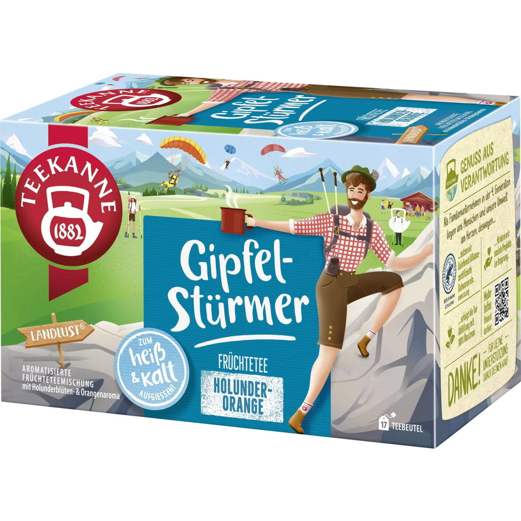 Ceai Teekanne, atacant la varf, aroma de soc si portocala (42,5 g)
